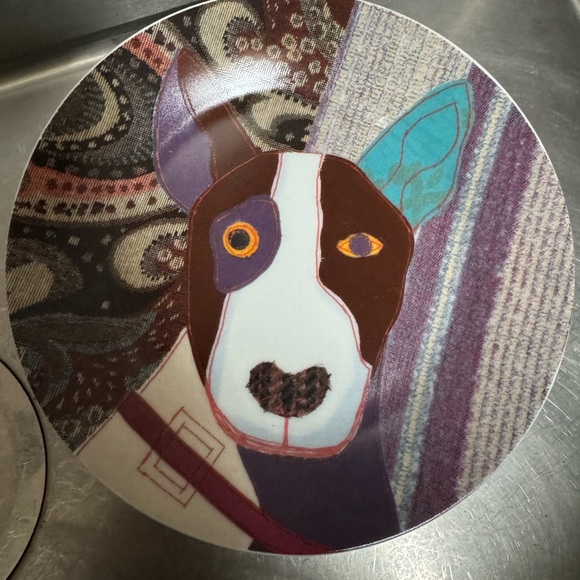 Colorful Dog-Themed Ceramic Plates by Mag Pie Collectibles - Picture 2 of 6